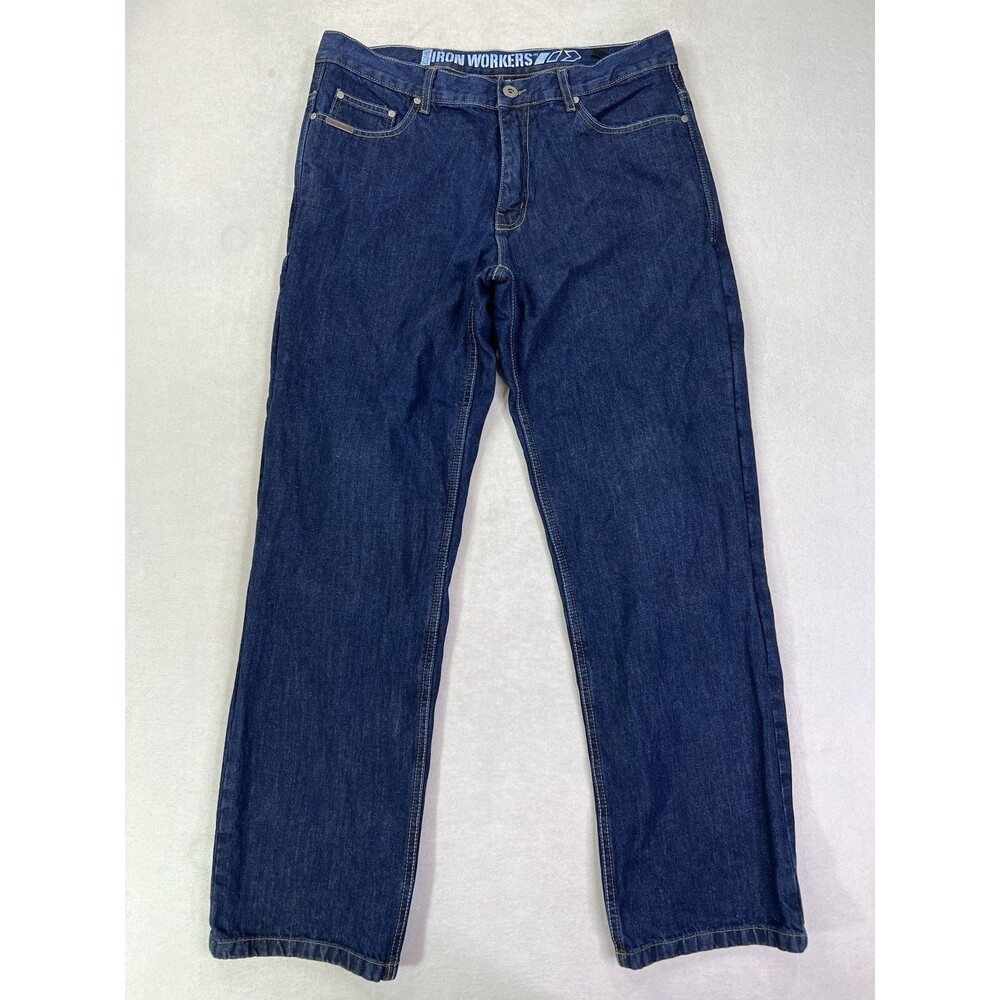 Bilt Iron Workers Dark Wash Knee Pads Motorcycle Riding Jeans Mens Fitting 36x32